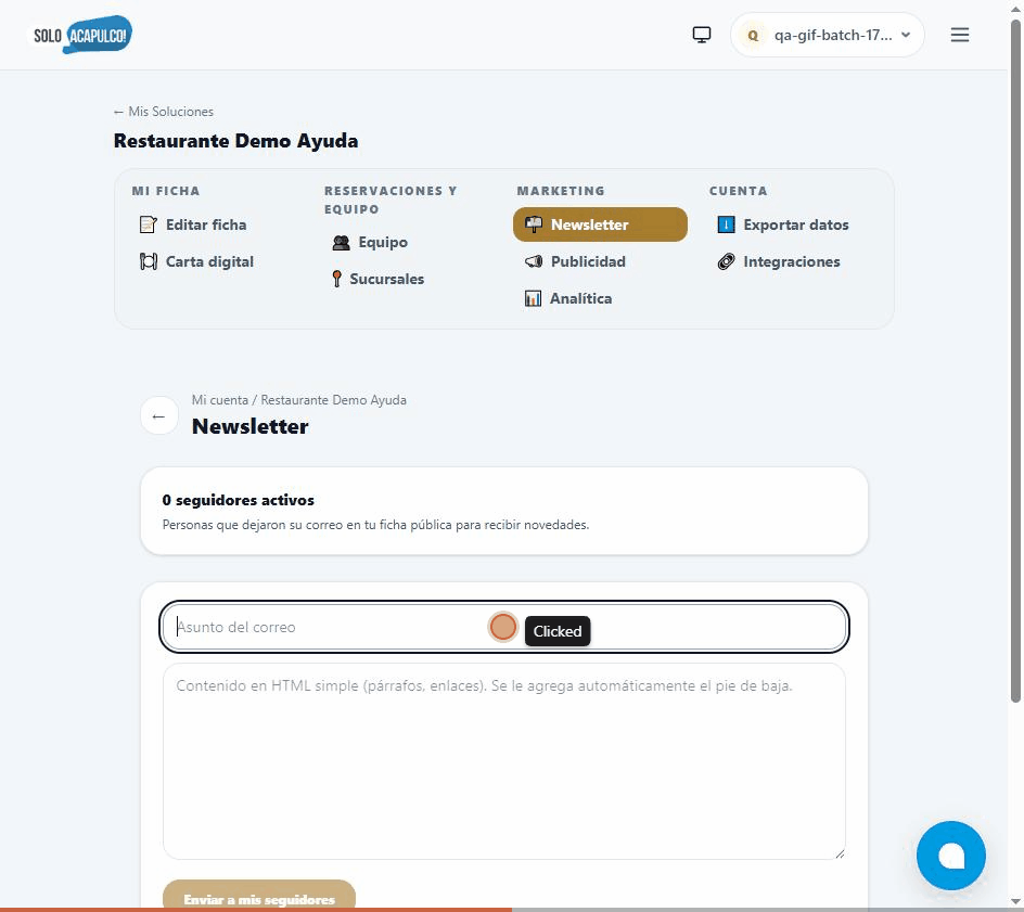 Demostración: ¿Cómo consigo seguidores para mandarles novedades por correo?